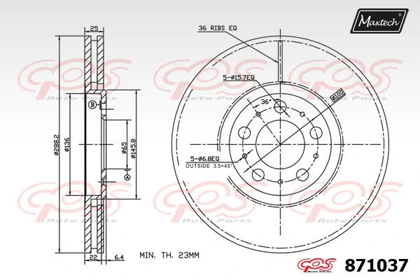 MAXTECH féktárcsa - 871037 - TothCarparts