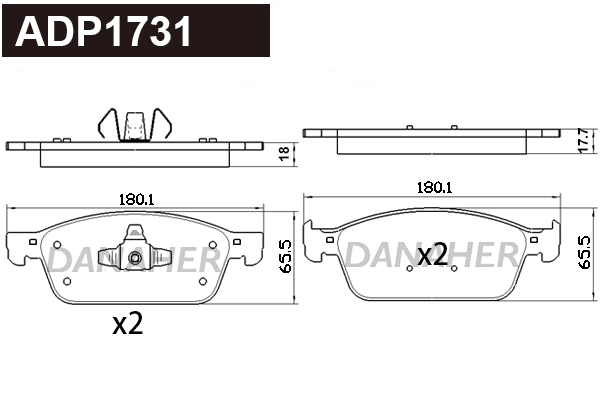 DANAHER fékbetétkészlet, tárcsafék - ADP1731 - TothCarparts