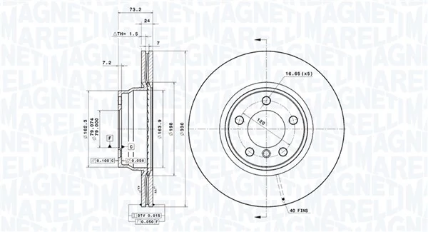 MAGNETI MARELLI féktárcsa - 360406189701 - TothCarparts