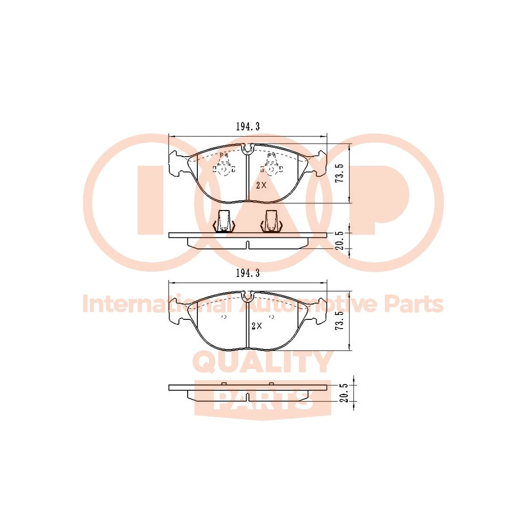 IAP QUALITY PARTS fékbetétkészlet, tárcsafék - 704-02080 - TothCarparts