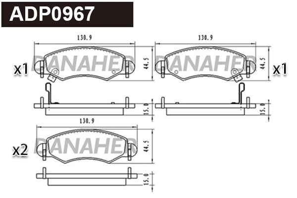 DANAHER fékbetétkészlet, tárcsafék - ADP0967 - TothCarparts