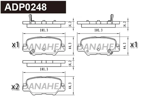 DANAHER fékbetétkészlet, tárcsafék - ADP0248 - TothCarparts