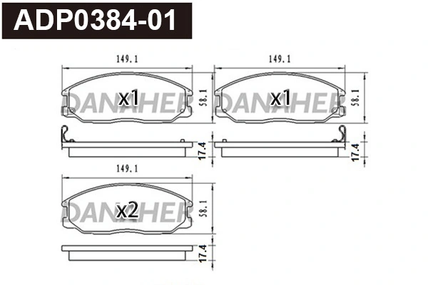 DANAHER fékbetétkészlet, tárcsafék - ADP0384-01 - TothCarparts