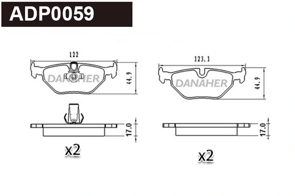 DANAHER fékbetétkészlet, tárcsafék - ADP0059 - TothCarparts