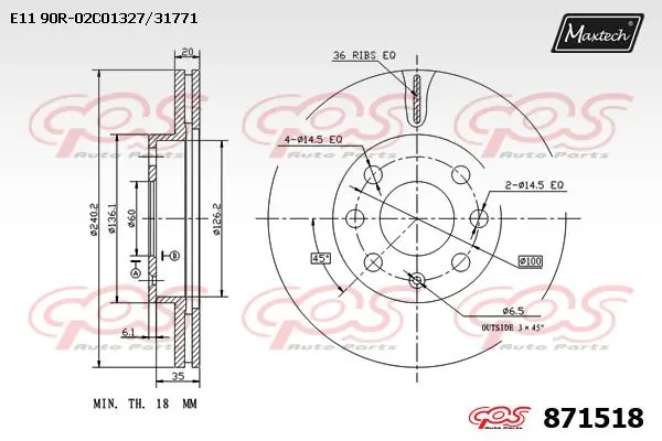 MAXTECH féktárcsa - 871518 - TothCarparts