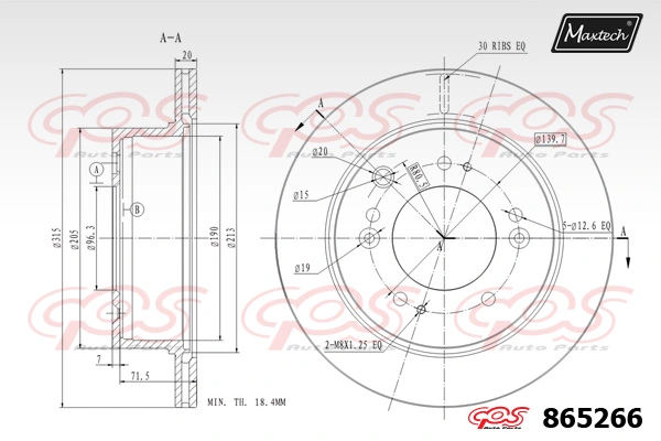 MAXTECH féktárcsa - 865266 - TothCarparts