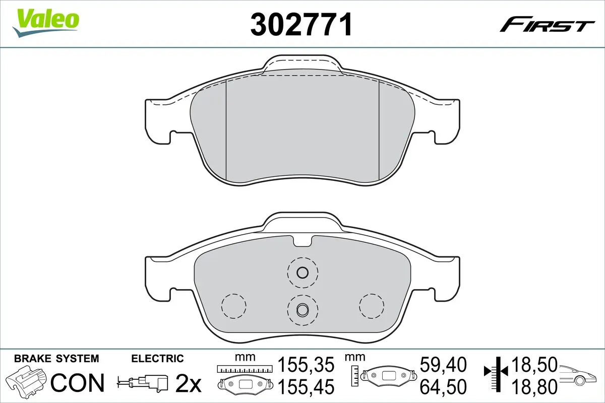 VALEO fékbetétkészlet, tárcsafék - 302771 - TothCarparts