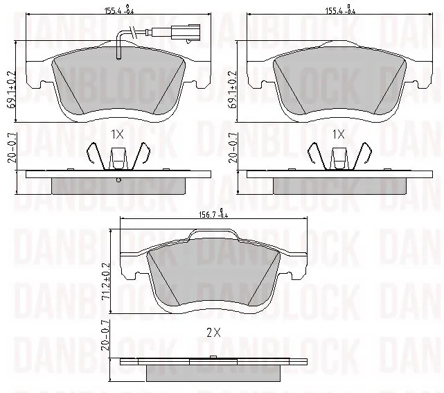 DANBLOCK fékbetétkészlet, tárcsafék - DB 510751 - TothCarparts
