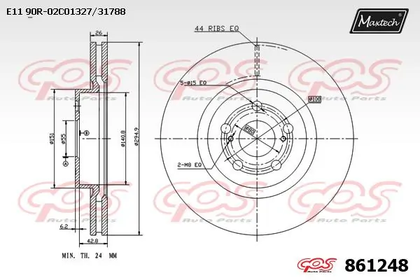 MAXTECH féktárcsa - 861248 - TothCarparts