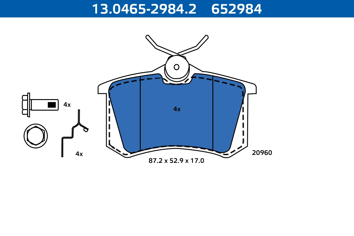 ATE-APAC fékbetétkészlet, tárcsafék - 13.0465-2984.2 - TothCarparts