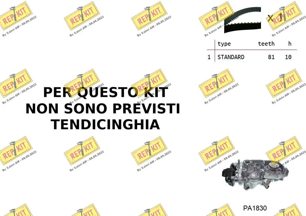 REPKIT Vízpumpa + fogasszíj készlet - RKTK0B06PA - TothCarparts