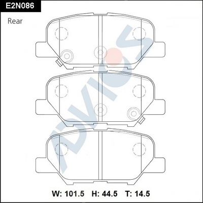 ADVICS fékbetétkészlet, tárcsafék - E2N086 - TothCarparts