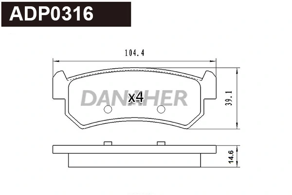 DANAHER fékbetétkészlet, tárcsafék - ADP0316 - TothCarparts