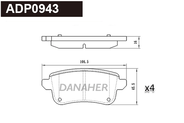 DANAHER fékbetétkészlet, tárcsafék - ADP0943 - TothCarparts