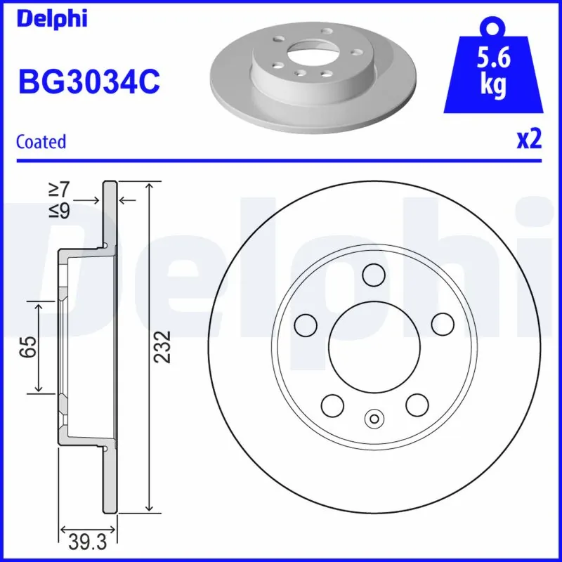 DELPHI féktárcsa - BG3034C-18B1 - TothCarparts