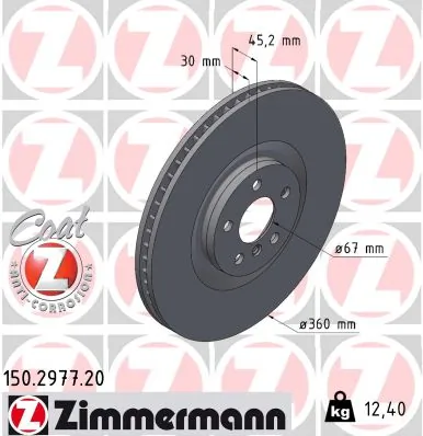 ZIMMERMANN féktárcsa - 150.2977.20 - TothCarparts