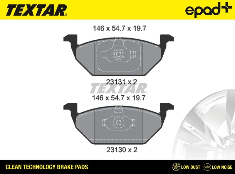 TEXTAR fékbetétkészlet, tárcsafék - 2313001CP - TothCarparts