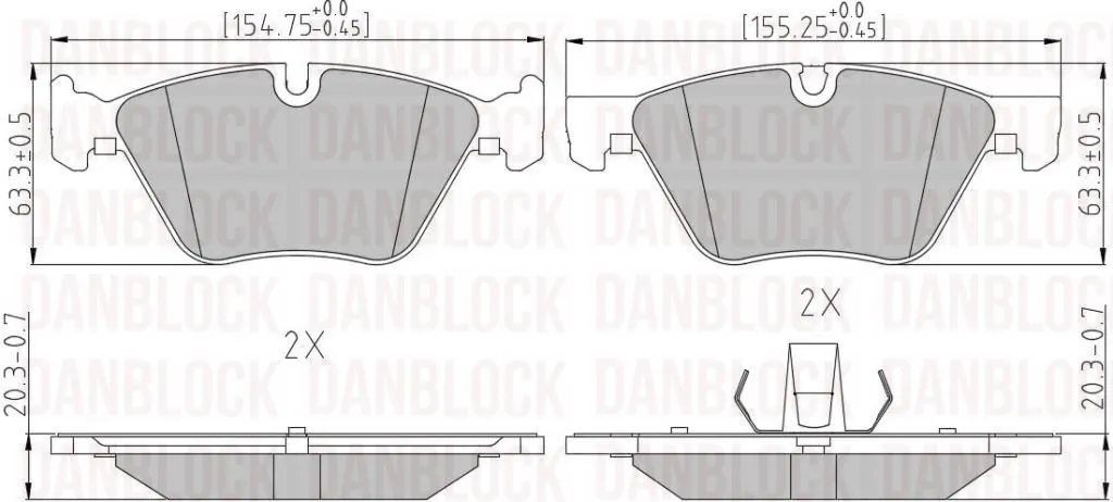 DANBLOCK fékbetétkészlet, tárcsafék - DB 510512 - TothCarparts