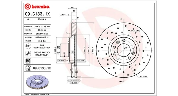 MAGNETI MARELLI féktárcsa - 360406176802 - TothCarparts