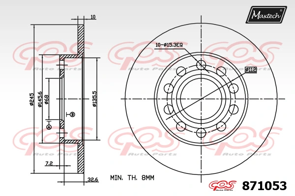 MAXTECH féktárcsa - 871053 - TothCarparts