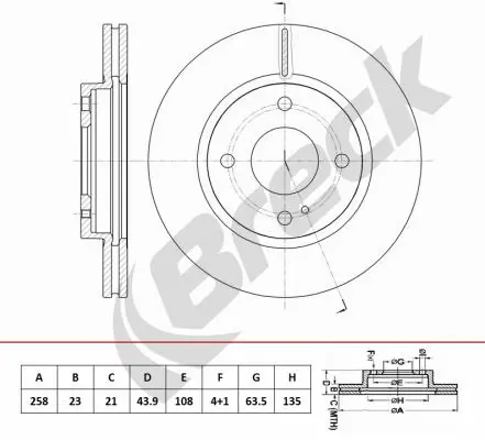 BRECK féktárcsa - BR 455 VA100 - TothCarparts