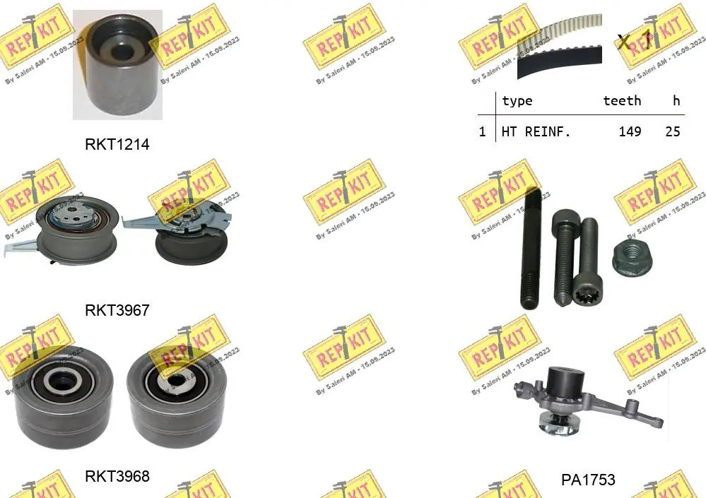 REPKIT Vízpumpa + fogasszíj készlet - RKTK1298PA - TothCarparts
