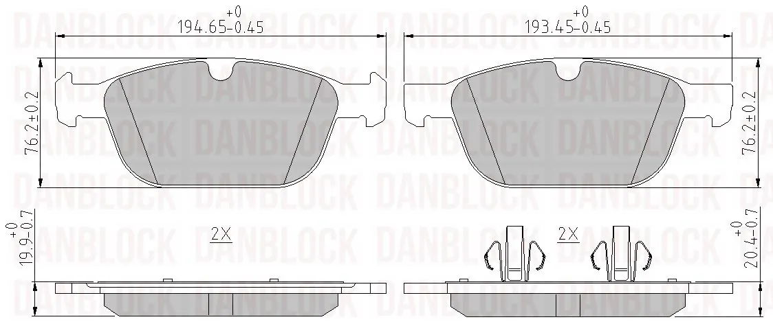 DANBLOCK fékbetétkészlet, tárcsafék - DB 510649 - TothCarparts