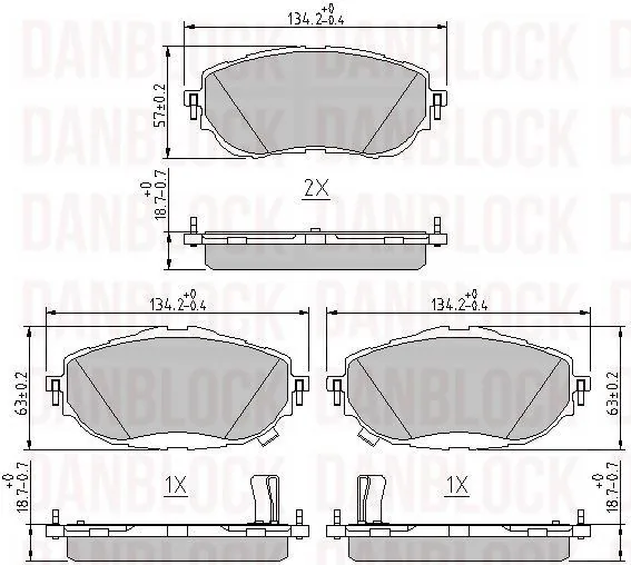 DANBLOCK fékbetétkészlet, tárcsafék - DB 511174 - TothCarparts