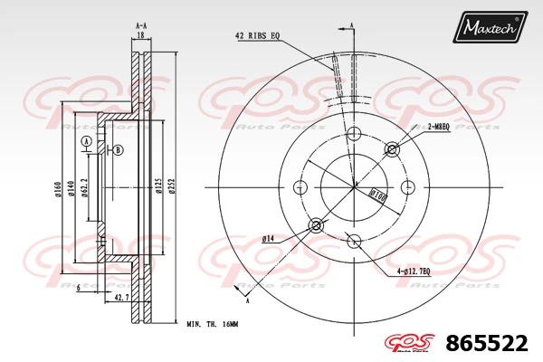 MAXTECH féktárcsa - 865522 - TothCarparts
