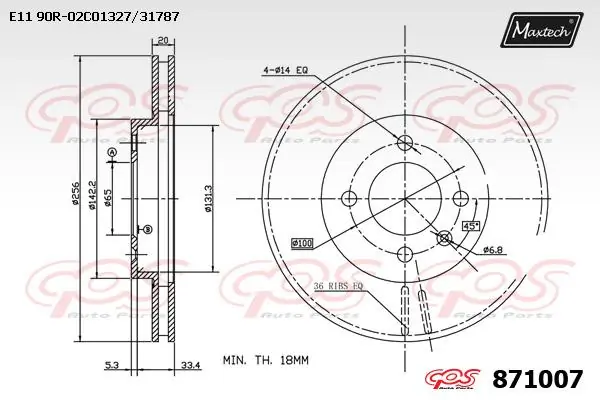 MAXTECH féktárcsa - 871007 - TothCarparts