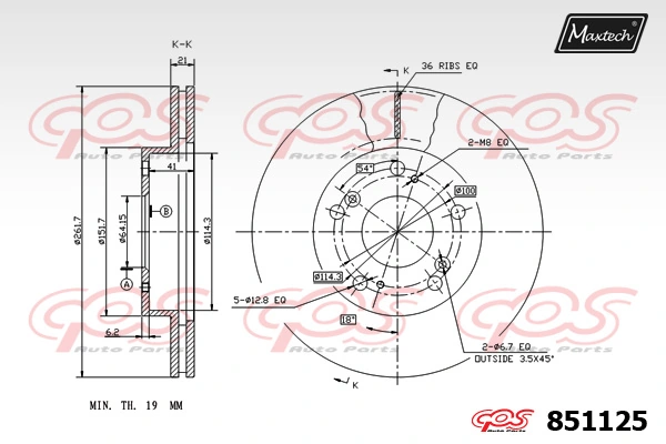 MAXTECH féktárcsa - 851125 - TothCarparts