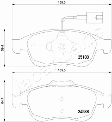 PEMEBLA fékbetétkészlet, tárcsafék - JAPPA-0243AF - TothCarparts