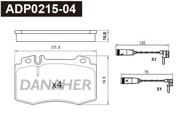 DANAHER fékbetétkészlet, tárcsafék - ADP0215-04 - TothCarparts