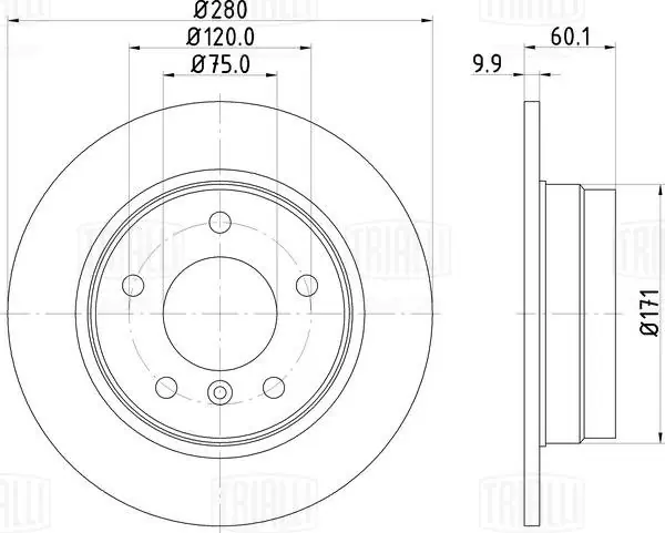 TRIALLI féktárcsa - DF 270058 - TothCarparts