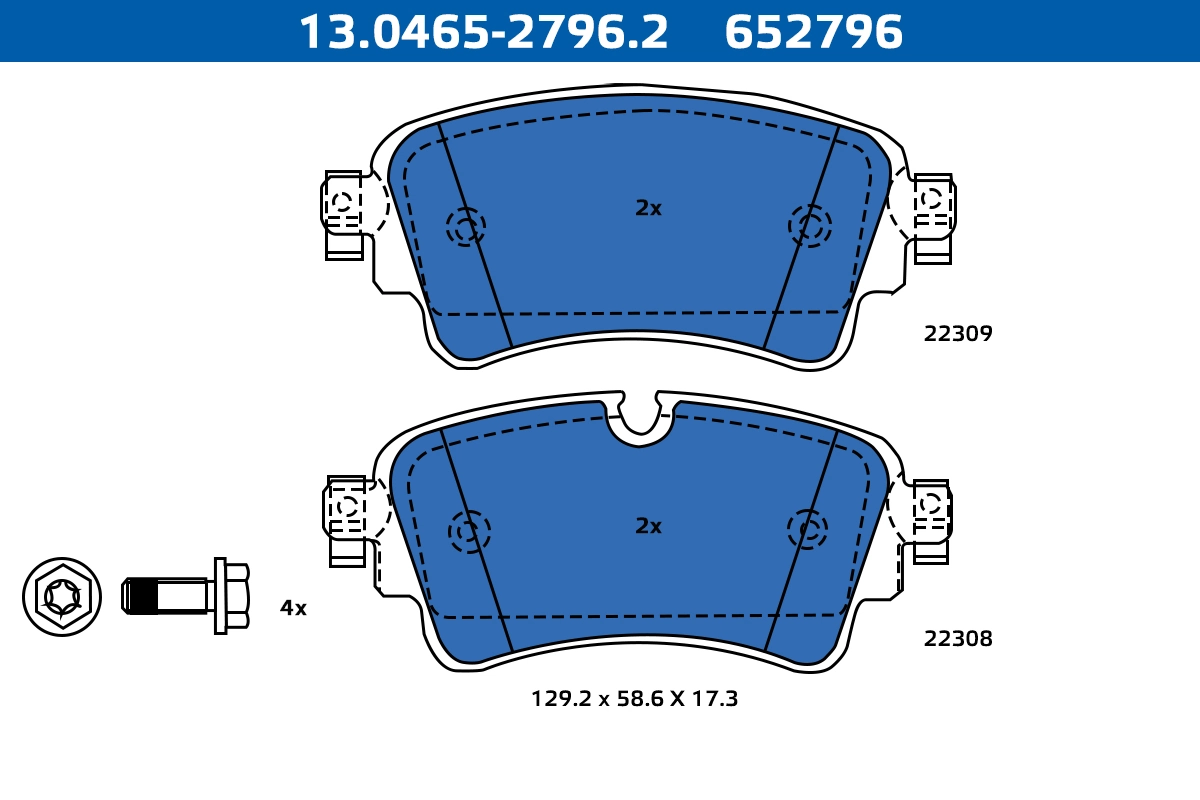 ATE-APAC fékbetétkészlet, tárcsafék - 13.0465-2796.2 - TothCarparts
