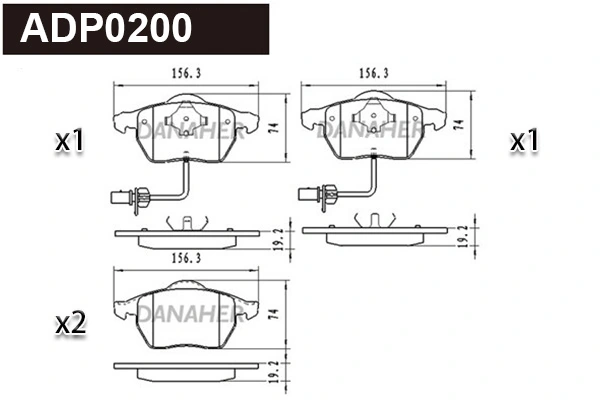 DANAHER fékbetétkészlet, tárcsafék - ADP0200 - TothCarparts