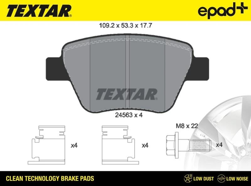 TEXTAR fékbetétkészlet, tárcsafék - 2456301CP - TothCarparts