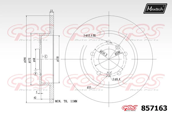 MAXTECH féktárcsa - 857163 - TothCarparts