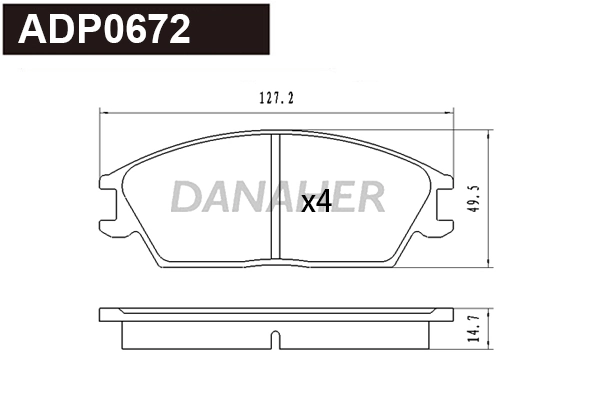 DANAHER fékbetétkészlet, tárcsafék - ADP0672 - TothCarparts