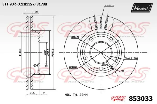 MAXTECH féktárcsa - 853033 - TothCarparts