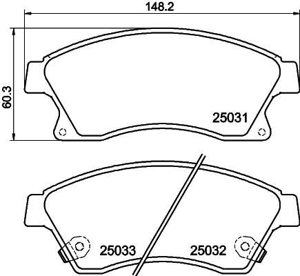 HELLA fékbetétkészlet, tárcsafék - 8DB 355 045-461 - TothCarparts