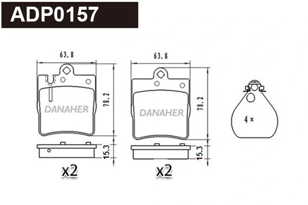DANAHER fékbetétkészlet, tárcsafék - ADP0157 - TothCarparts