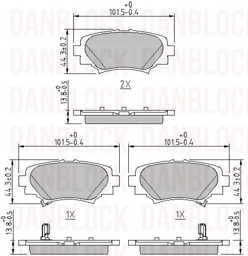 DANBLOCK fékbetétkészlet, tárcsafék - DB 511165 - TothCarparts