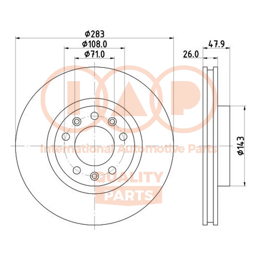 IAP QUALITY PARTS féktárcsa - 709-52030 - TothCarparts
