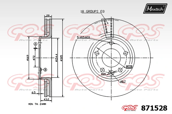MAXTECH féktárcsa - 871528 - TothCarparts
