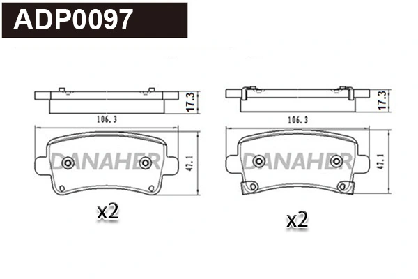 DANAHER fékbetétkészlet, tárcsafék - ADP0097 - TothCarparts