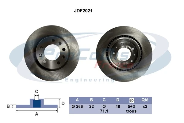PROCODIS FRANCE féktárcsa - JDF2021 - TothCarparts