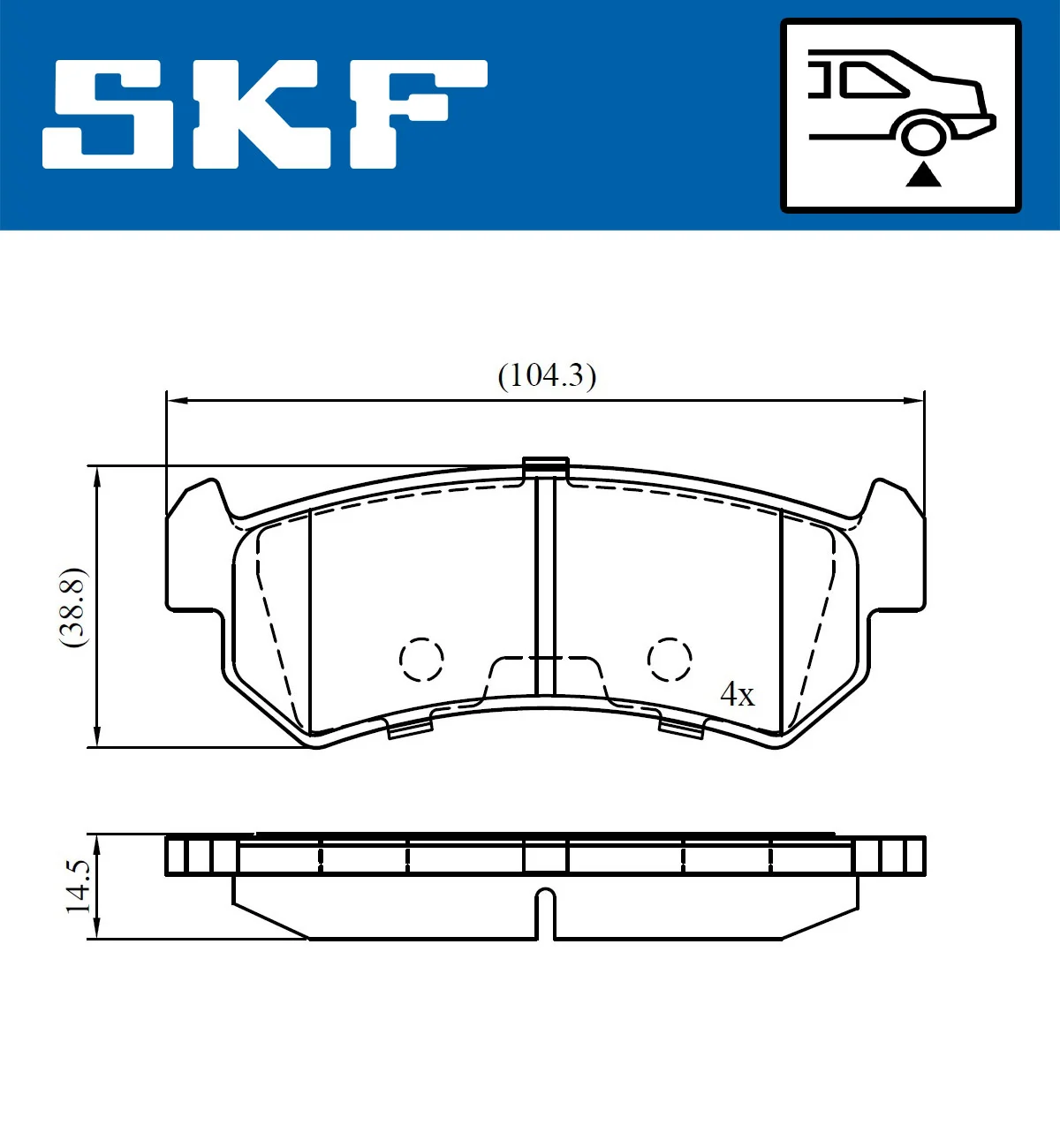 SKF fékbetétkészlet, tárcsafék - VKBP 90659 - TothCarparts