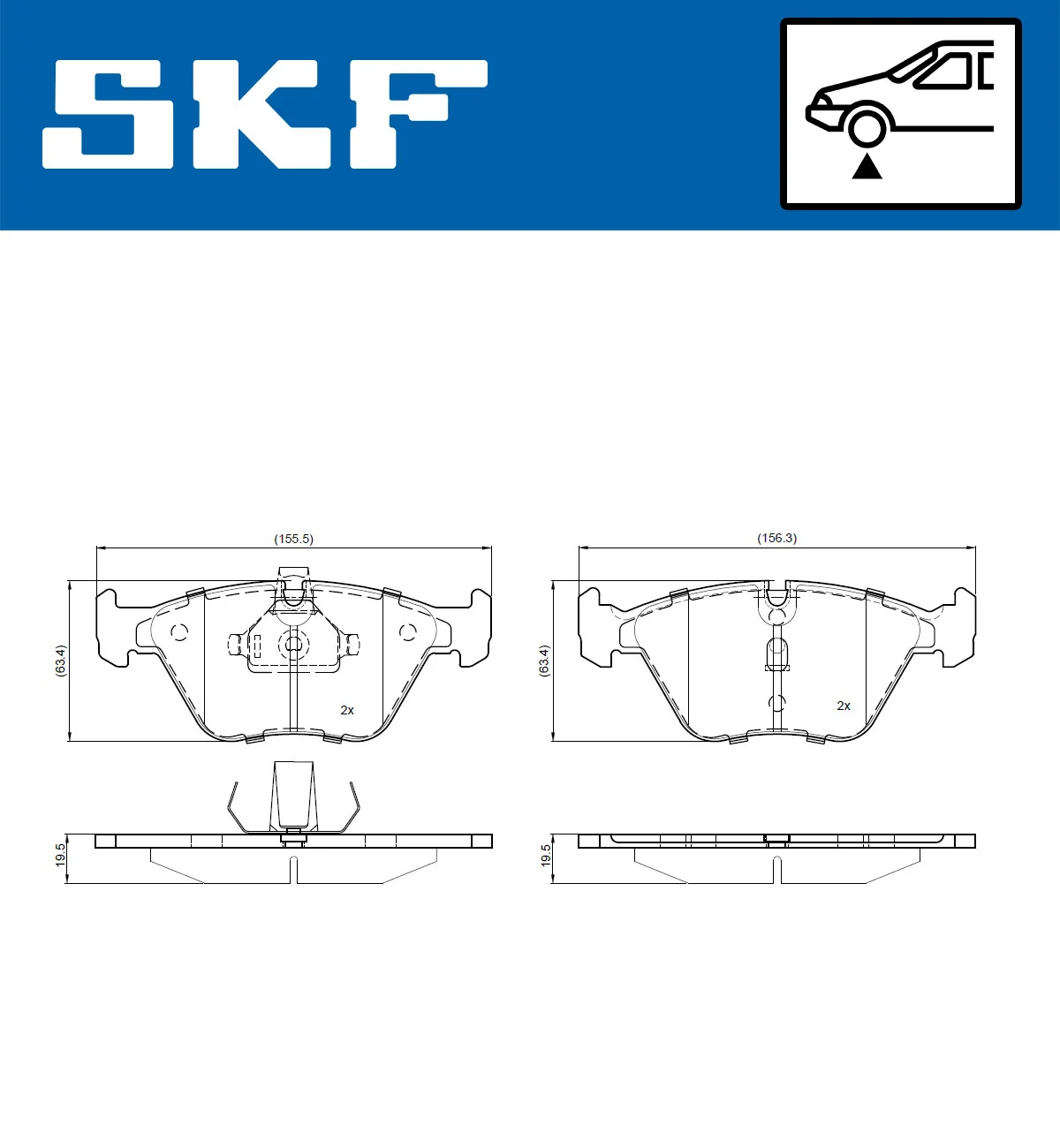 SKF fékbetétkészlet, tárcsafék - VKBP 80926 - TothCarparts