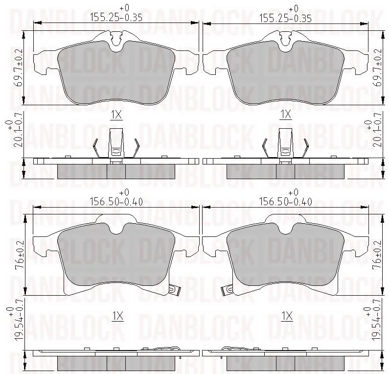 DANBLOCK fékbetétkészlet, tárcsafék - DB 510412 - TothCarparts